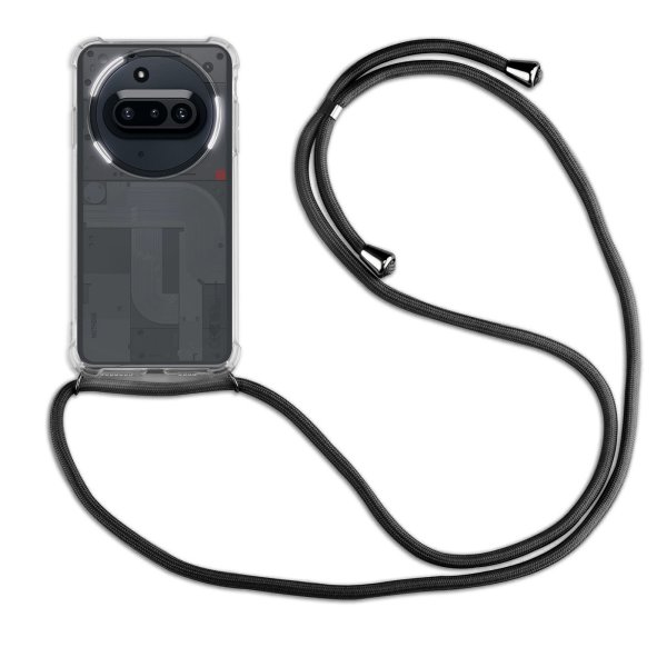 Handykette für Nothing Phone (3A) Handyhülle mit Band Hülle Kordel in Schwarz